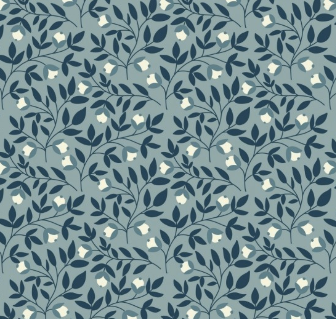 100% cotton Bluebell Garden - a beautiful collection  in  a classic palette of serene blues and warm creams