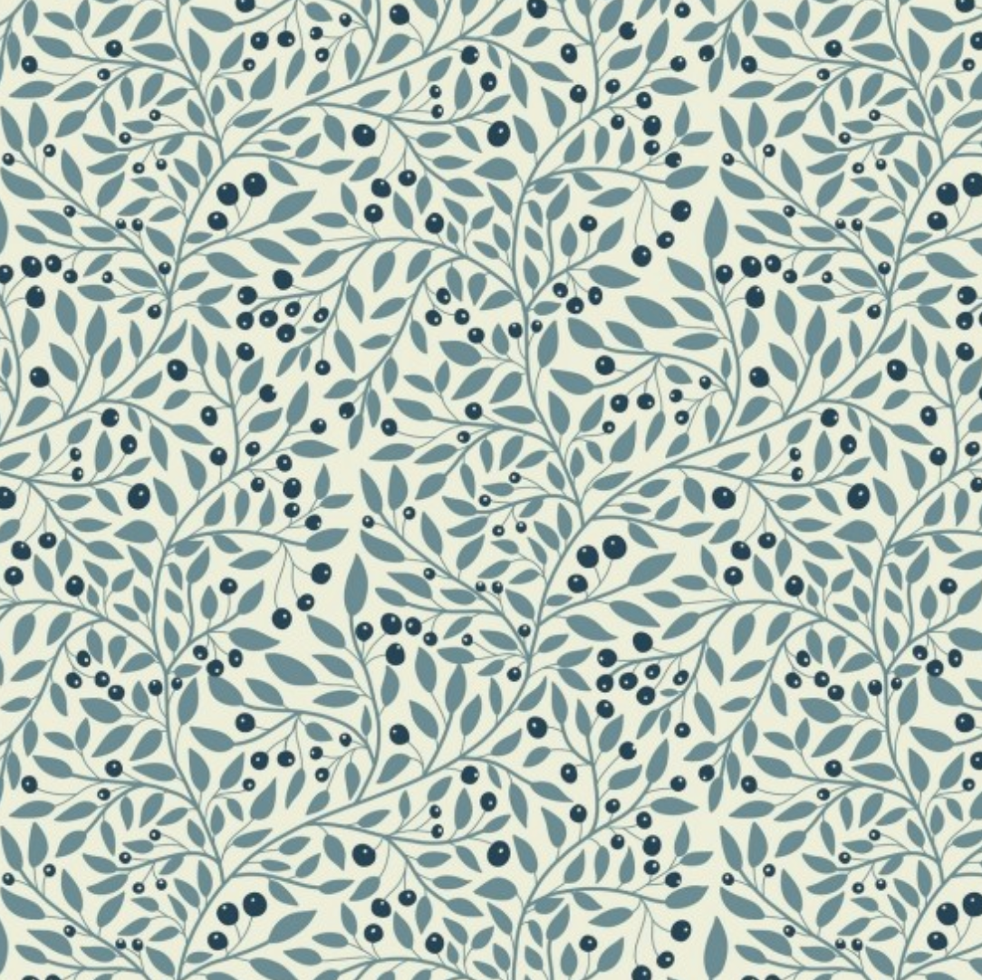 100% cotton Bluebell Garden - a beautiful collection  in  a classic palette of serene blues and warm creams